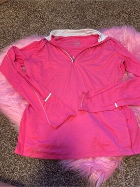 Y2K 2000s Pink Dri-Fit Half-Zip Athletic Pullover size large